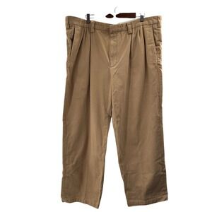 Vintage L.L. Bean Mens Classic Fit Khaki Pants Cotton 43x29 Chinos Pleated Warm